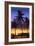 Florida Keys, Florida - Palms and Sunset-Lantern Press-Framed Art Print