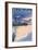 Florida - Lighthouse and Blue Heron Sunset-Lantern Press-Framed Art Print