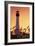 Florida - Lighthouse and Seagrass-Lantern Press-Framed Art Print