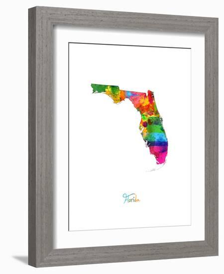 Florida Map-Michael Tompsett-Framed Art Print