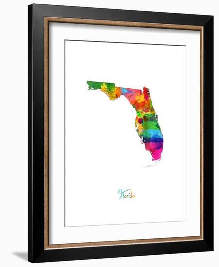 Florida Map-Michael Tompsett-Framed Art Print