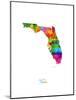 Florida Map-Michael Tompsett-Mounted Art Print