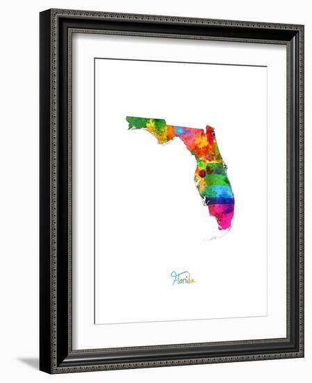 Florida Map-Michael Tompsett-Framed Art Print