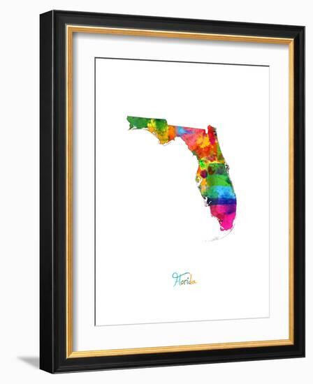 Florida Map-Michael Tompsett-Framed Art Print