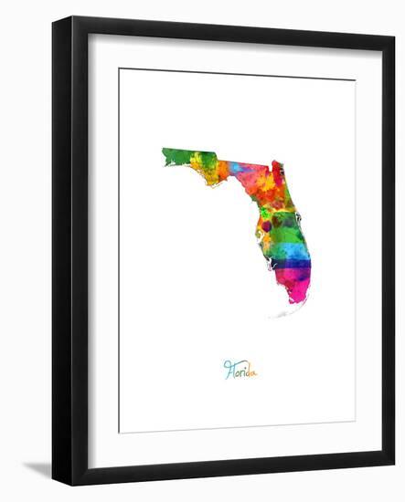 Florida Map-Michael Tompsett-Framed Premium Giclee Print