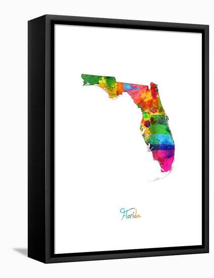 Florida Map-Michael Tompsett-Framed Stretched Canvas