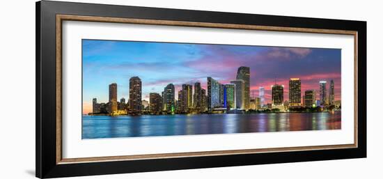 Florida, Miami Skyline at Dusk-John Kellerman-Framed Photographic Print