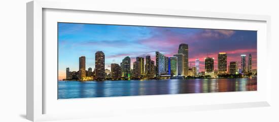 Florida, Miami Skyline at Dusk-John Kellerman-Framed Photographic Print