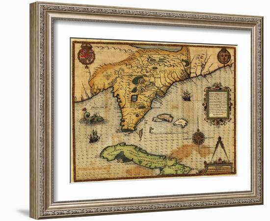 Florida - Panoramic Map-Lantern Press-Framed Art Print