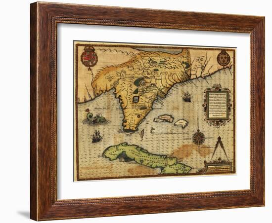 Florida - Panoramic Map-Lantern Press-Framed Art Print