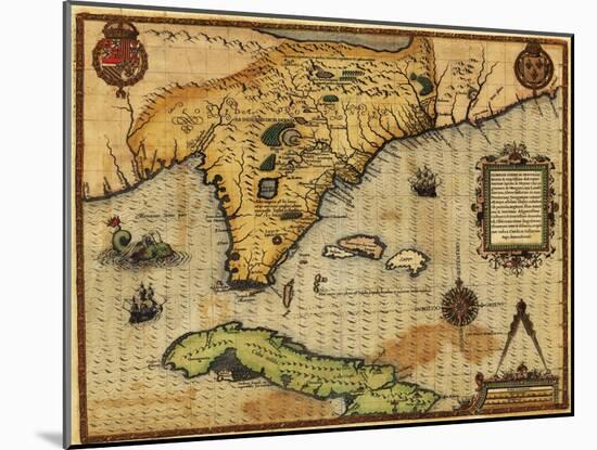 Florida - Panoramic Map-Lantern Press-Mounted Art Print