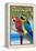 Florida - Parrots-Lantern Press-Framed Stretched Canvas