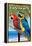Florida - Parrots-Lantern Press-Framed Stretched Canvas