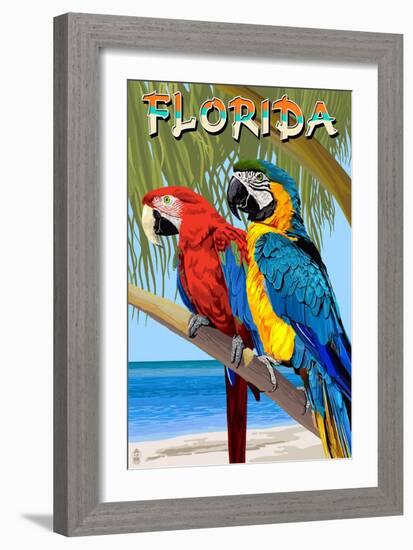 Florida - Parrots-Lantern Press-Framed Art Print