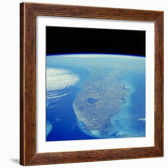 Florida Peninsula Seen From Space Shuttle-null-Framed Premium Photographic Print