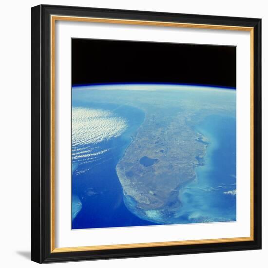 Florida Peninsula Seen From Space Shuttle-null-Framed Premium Photographic Print