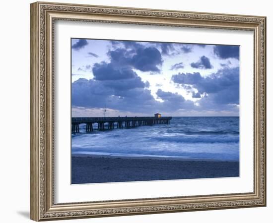 Florida, Pompano Beach, Fishing Pier, Atlantic Ocean, USA-John Coletti-Framed Photographic Print