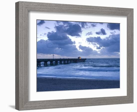 Florida, Pompano Beach, Fishing Pier, Atlantic Ocean, USA-John Coletti-Framed Photographic Print