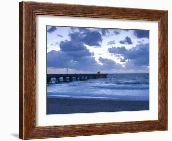 Florida, Pompano Beach, Fishing Pier, Atlantic Ocean, USA-John Coletti-Framed Photographic Print