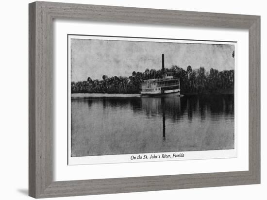 Florida - Riverboat on St. John's River-Lantern Press-Framed Art Print