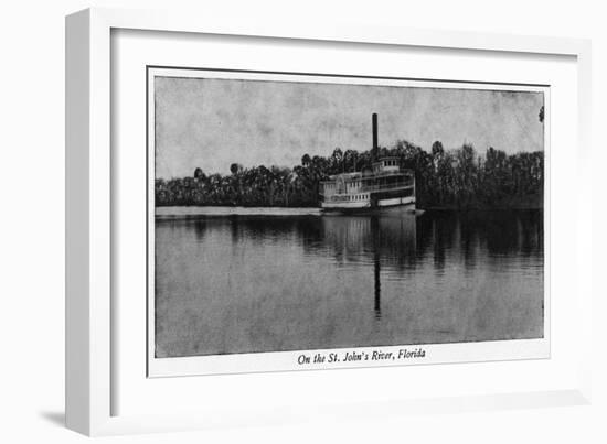 Florida - Riverboat on St. John's River-Lantern Press-Framed Art Print