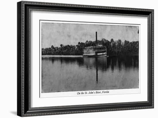 Florida - Riverboat on St. John's River-Lantern Press-Framed Art Print