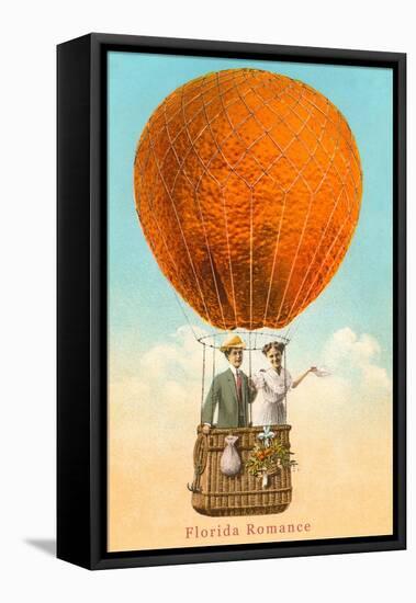 Florida Romance Couple in Orange Balloon-null-Framed Stretched Canvas