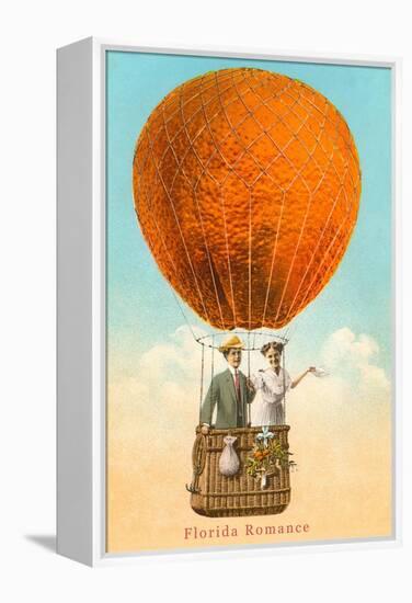 Florida Romance Couple in Orange Balloon-null-Framed Stretched Canvas