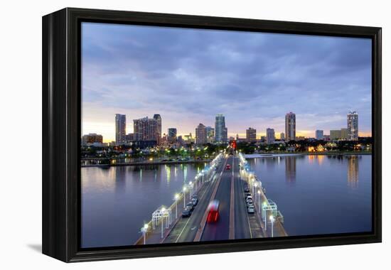 Florida, Saint Petersburg, Skyline, Tampa Bay, Pier, Pinellas County-John Coletti-Framed Premier Image Canvas