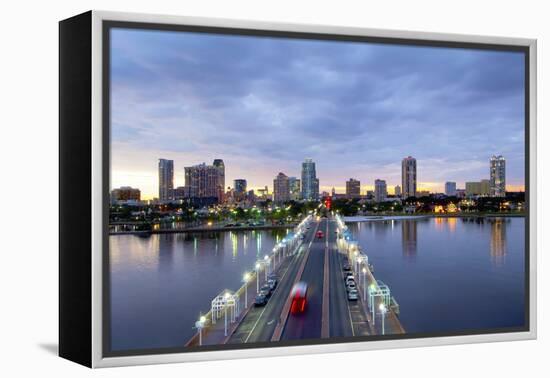 Florida, Saint Petersburg, Skyline, Tampa Bay, Pier, Pinellas County-John Coletti-Framed Premier Image Canvas