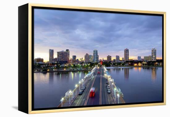 Florida, Saint Petersburg, Skyline, Tampa Bay, Pier, Pinellas County-John Coletti-Framed Premier Image Canvas