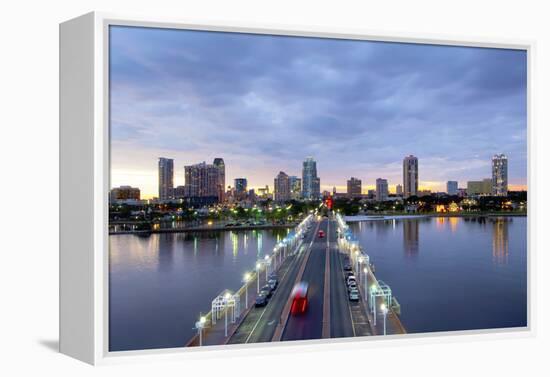 Florida, Saint Petersburg, Skyline, Tampa Bay, Pier, Pinellas County-John Coletti-Framed Premier Image Canvas