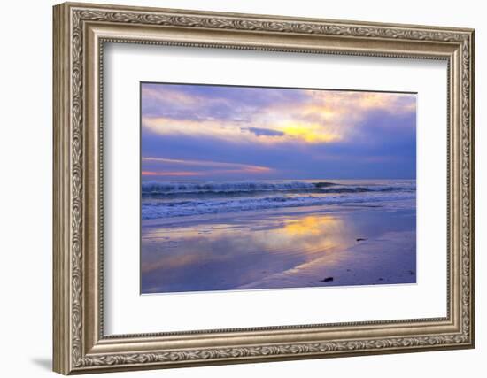 Florida, Sarasota, Crescent Beach, Siesta Key, Sunset over Ocean-Bernard Friel-Framed Photographic Print