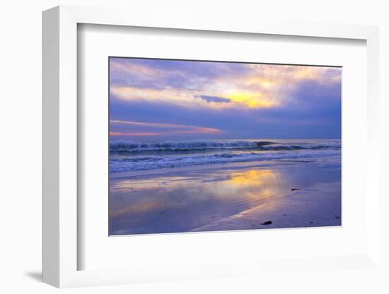 Florida, Sarasota, Crescent Beach, Siesta Key, Sunset over Ocean-Bernard Friel-Framed Photographic Print