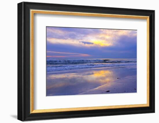 Florida, Sarasota, Crescent Beach, Siesta Key, Sunset over Ocean-Bernard Friel-Framed Photographic Print