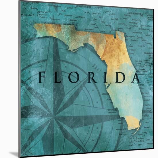 Florida Sea Map-Jace Grey-Mounted Art Print