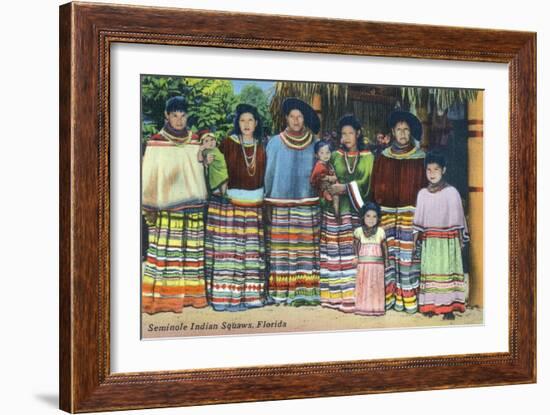 Florida - Seminole Indian Ladies-Lantern Press-Framed Art Print