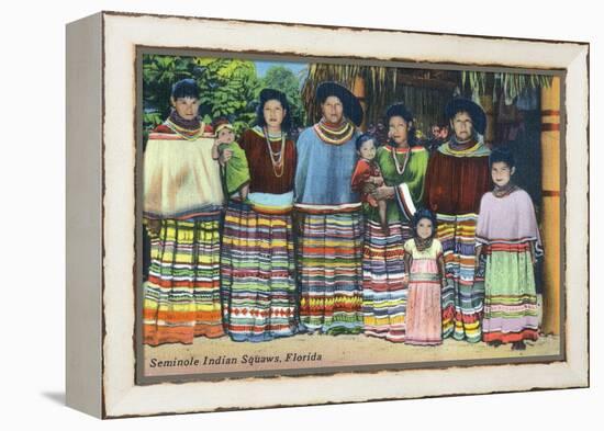 Florida - Seminole Indian Ladies-Lantern Press-Framed Stretched Canvas