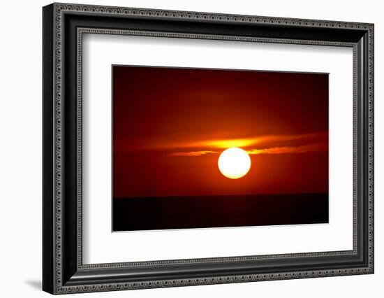 Florida, Siesta Key, Crescent Beach, Ball of Fire in a Red Sunset-Bernard Friel-Framed Photographic Print