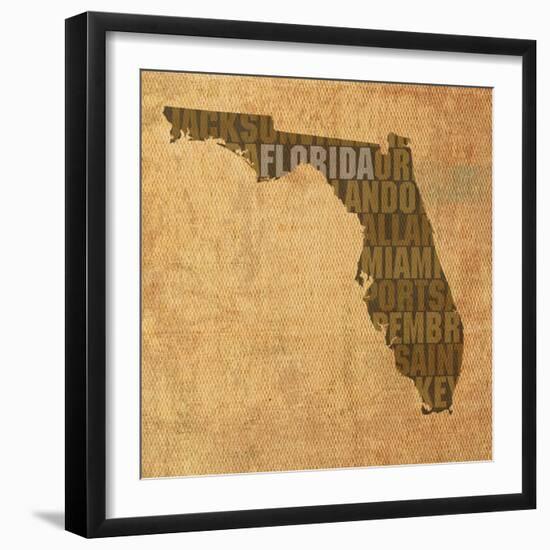 Florida State Words-David Bowman-Framed Giclee Print