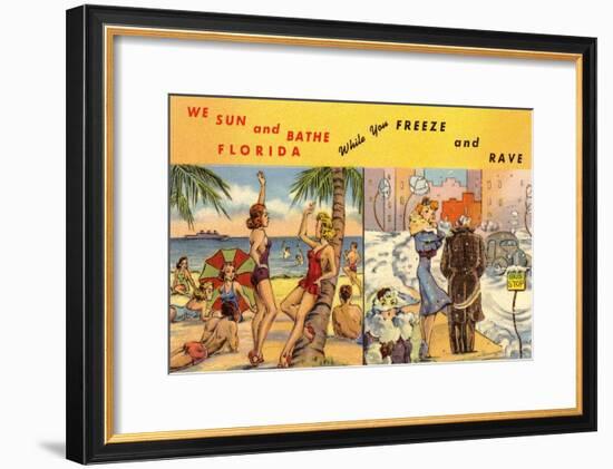 Florida Sun Versus City in Winter-null-Framed Art Print