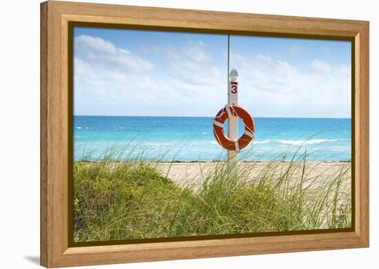 Florida, Surfside, Miami Beach, North Miami Beach, Lifeguard Buoy-John Coletti-Framed Premier Image Canvas