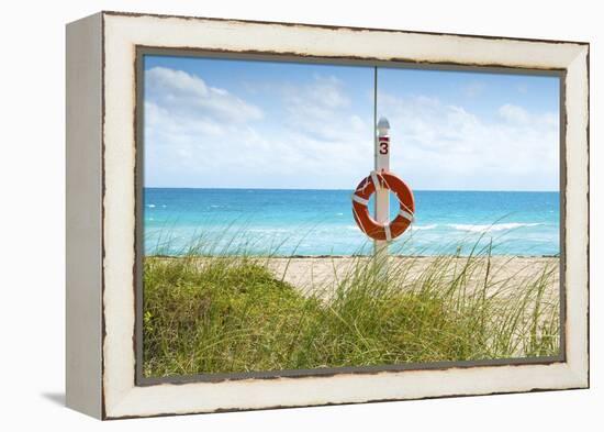 Florida, Surfside, Miami Beach, North Miami Beach, Lifeguard Buoy-John Coletti-Framed Premier Image Canvas