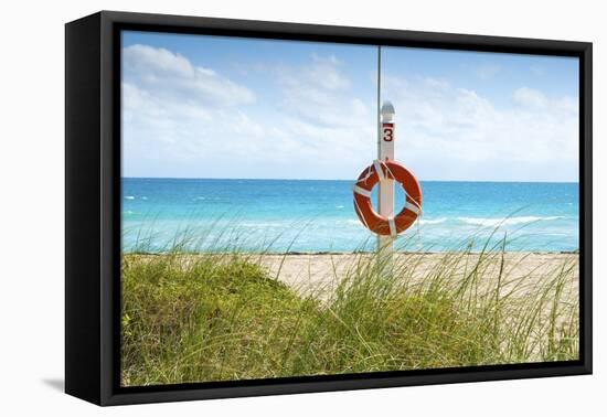 Florida, Surfside, Miami Beach, North Miami Beach, Lifeguard Buoy-John Coletti-Framed Premier Image Canvas