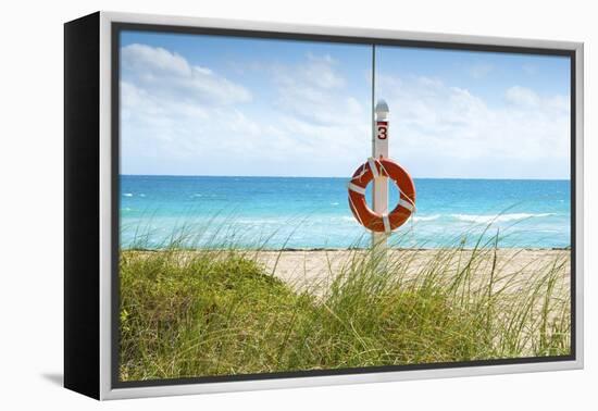 Florida, Surfside, Miami Beach, North Miami Beach, Lifeguard Buoy-John Coletti-Framed Premier Image Canvas