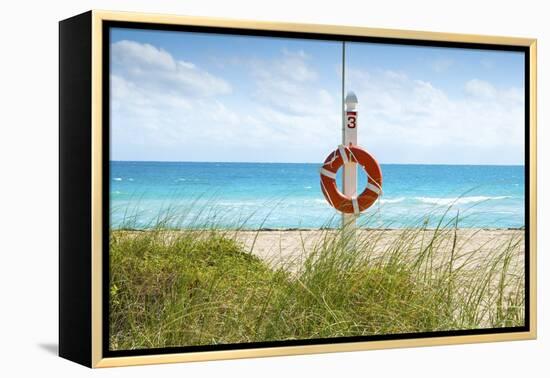 Florida, Surfside, Miami Beach, North Miami Beach, Lifeguard Buoy-John Coletti-Framed Premier Image Canvas