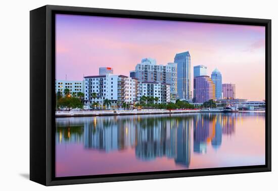 Florida, Tampa, Skyline, Dawn, Hillsborough River-John Coletti-Framed Premier Image Canvas