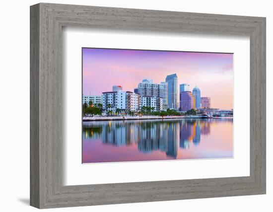 Florida, Tampa, Skyline, Dawn, Hillsborough River-John Coletti-Framed Photographic Print