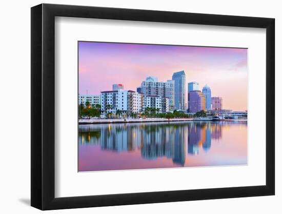 Florida, Tampa, Skyline, Dawn, Hillsborough River-John Coletti-Framed Photographic Print