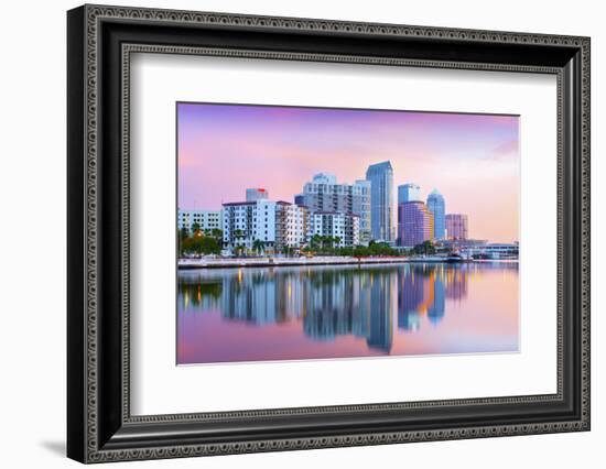 Florida, Tampa, Skyline, Dawn, Hillsborough River-John Coletti-Framed Photographic Print